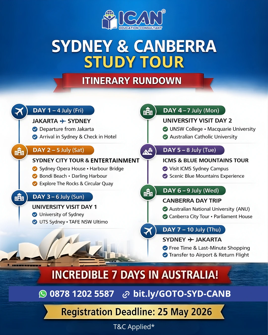 Study tour Sydney & Canbera